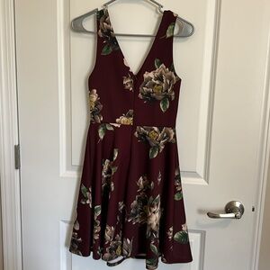 Maroon Floral Dress